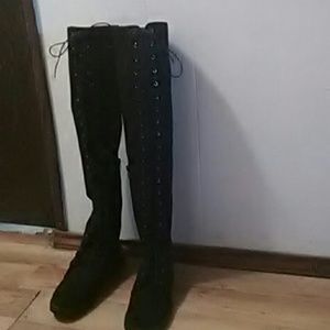 Black lace up boots